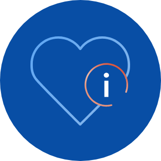 graphic of a heart with an information image